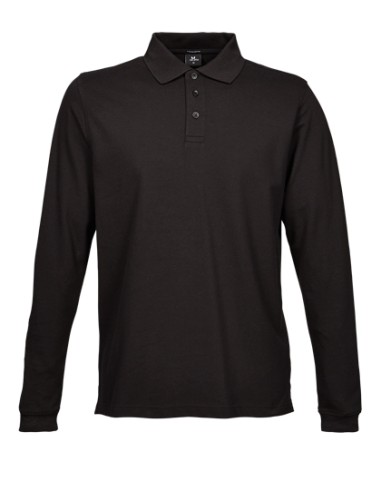 T-1406-Mens Luxury Stretch Long Sleeve Polo
